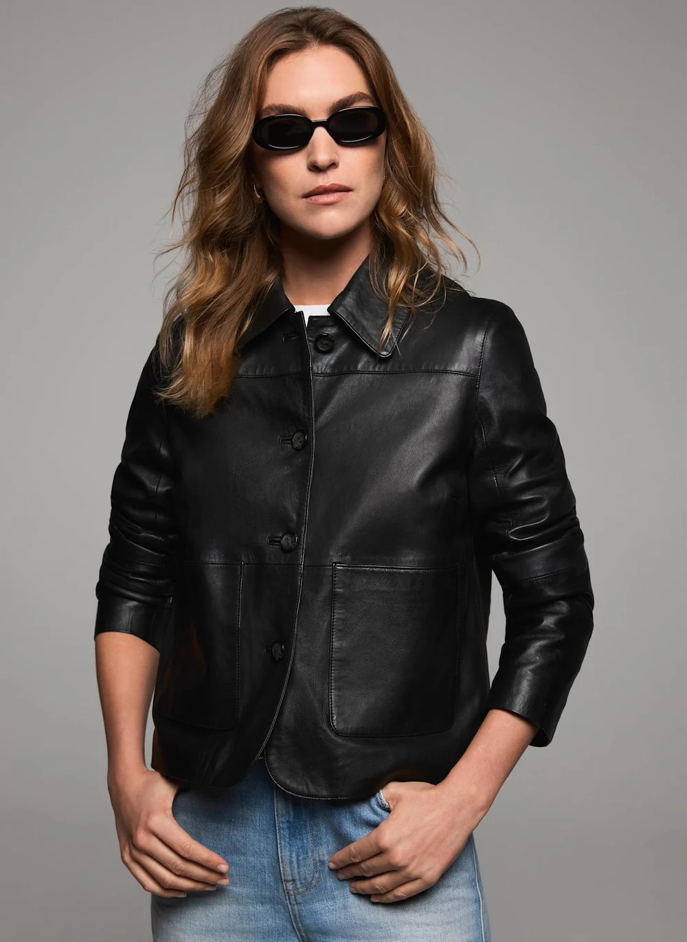Black Leather Jacket | Mint Velvet