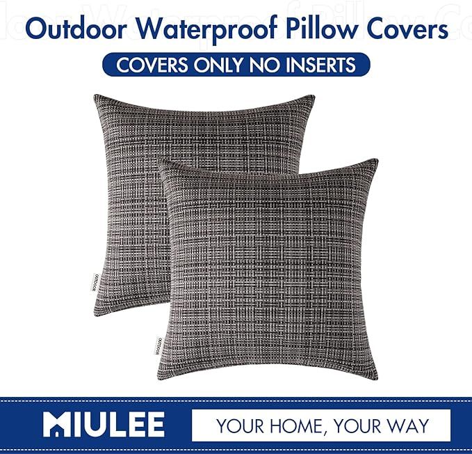 MIULEE Outdoor Waterproof Throw Pillow Covers Decorative Farmhouse Water Resistant Cushion Covers... | Amazon (US)