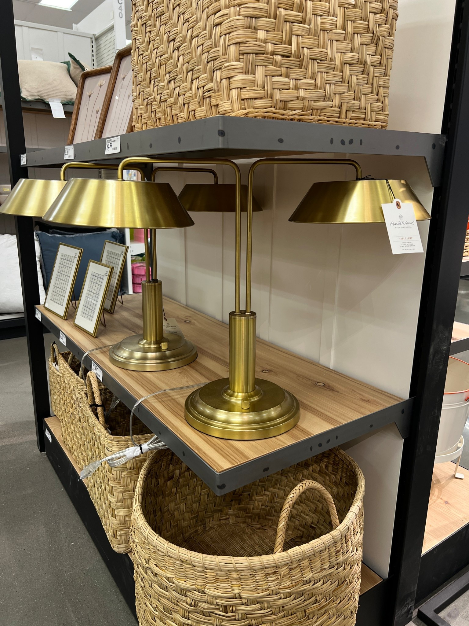 Add a vintage touch and soft illumination to your space with the Brass Double-Shaded Table Lamp from Hearth & Hand™ with Magnolia. This table lamp features two bowl-shaped shades that connect to the round base with sleek rods for a stylish look. Made of metal with a brass finish, this double-shaded table lamp has a three-way light setting to help you customize the light according to your needs, and the base turn knob rotary switch offers easy operation.

Hearth & Hand™ with Magnolia: Gather ∙ Create ∙ Enjoy

#LTKFindsUnder100 #LTKFamily #LTKHome