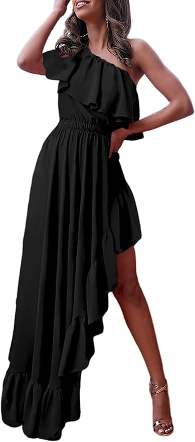 Halfword High Low Tops for Women - Asymmetrical Peplum Shirt Long Sleeve Maxi Dresses | Amazon (US)