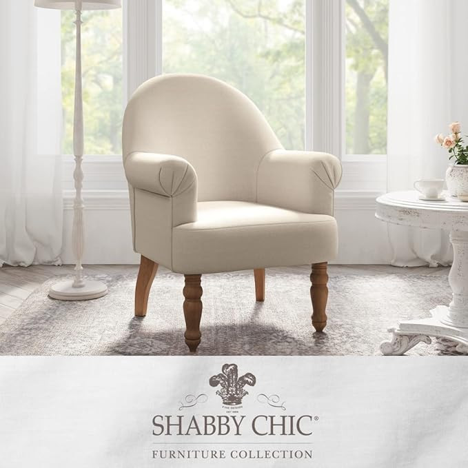 Essence Accent Chair Cream White Linen Upholstered Flared arms | Amazon (US)