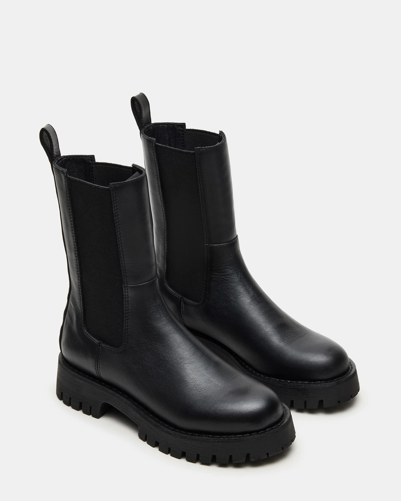 LOWA Black Leather Lug Chelsea Platform Women's Ankle Boot | Steve Madden (US)