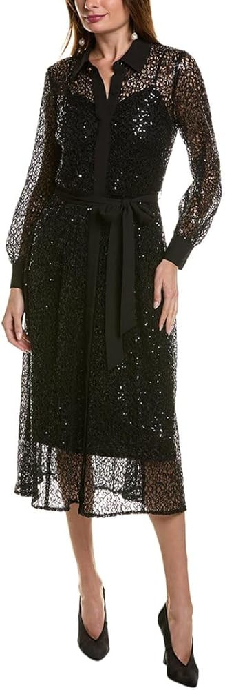 Anne Klein Women's Mixed Media A-line Shirt Dress | Amazon (US)