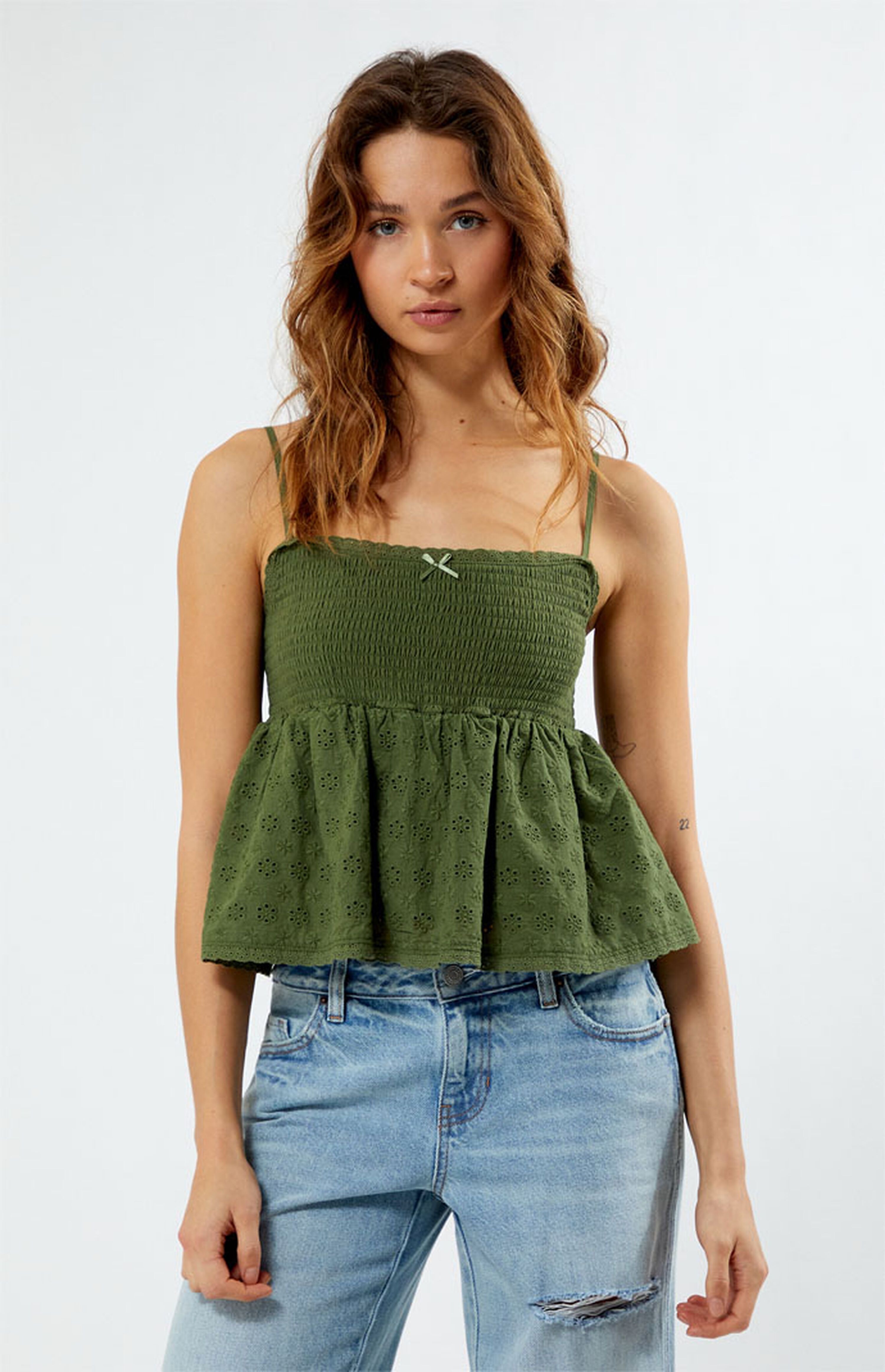LA Hearts Ruched Bow Tie Babydoll Top | PacSun