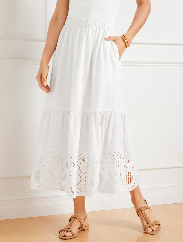 Embroidered Fit & Flare Skirt | Talbots