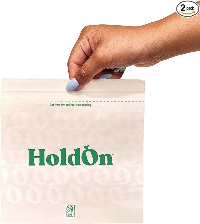 HoldOn Zipseal Sandwich Bags – Plastic-free, Plant-Based and Food-Safe Zip Seal Food Storage Ba... | Amazon (US)