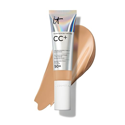 IT Cosmetics CC+ Cream - Natural Full Coverage Foundation With SPF 50+, Color Corrector & Anti-Ag... | Amazon (US)