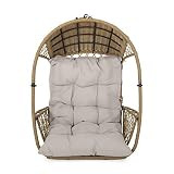 Christopher Knight Home 311858 Becky Wicker Hanging Chair with Cushion (Stand Not Included), Light B | Amazon (US)