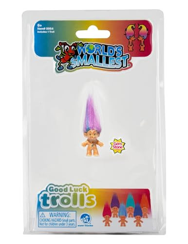 World's Smallest Good Luck Trolls. Mini 1 inch Tall Toy Action Figure with an Extra 1.5 inches of Hair! Six Adorable Good Luck Trolls to Collect! Each Sold Seperately, Style Selected at Random | Amazon (US)