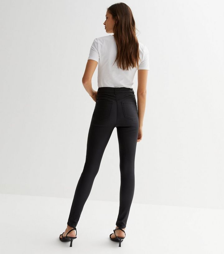 Black Coated Leather-Look Lift & Shape Jenna Skinny Jeans
						
						Add to Saved Items
						R... | New Look (UK)