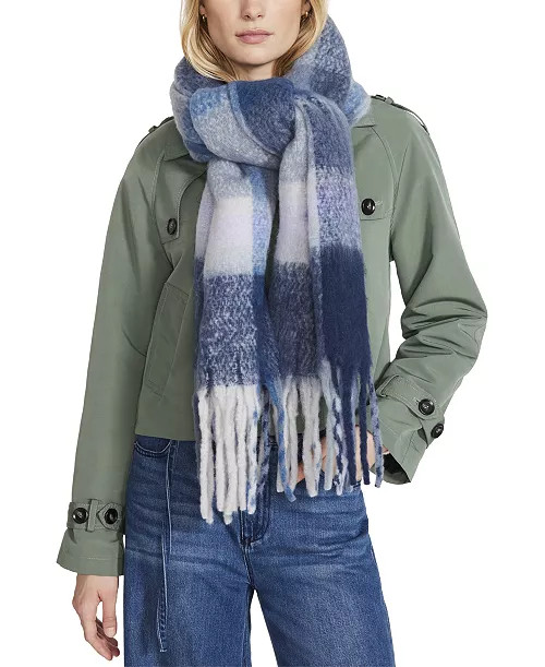 Steve Madden Women's Brushed Plaid Blanket Wrap Scarf - Macy's | Macy's