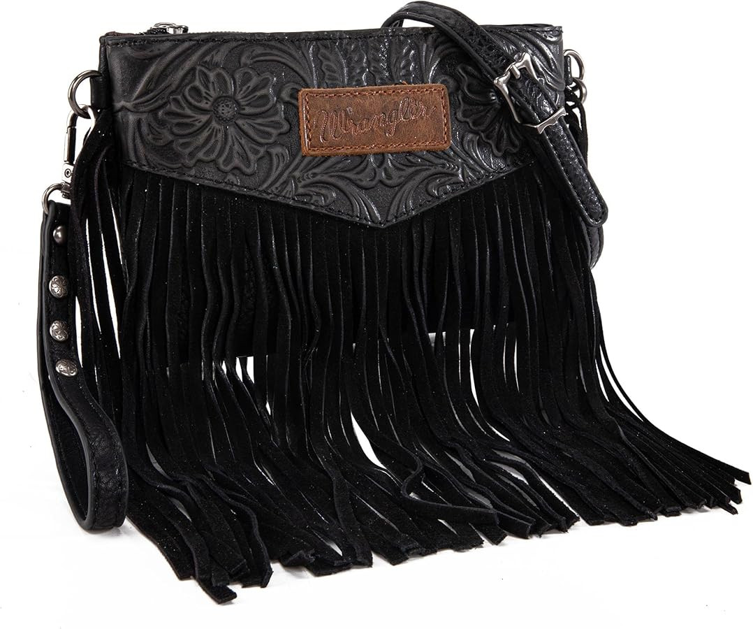 Wrangler Clutch Wristlet Fringe Purse Western Crossbody Bags for Women WG63-181BK: Handbags: Amaz... | Amazon (US)
