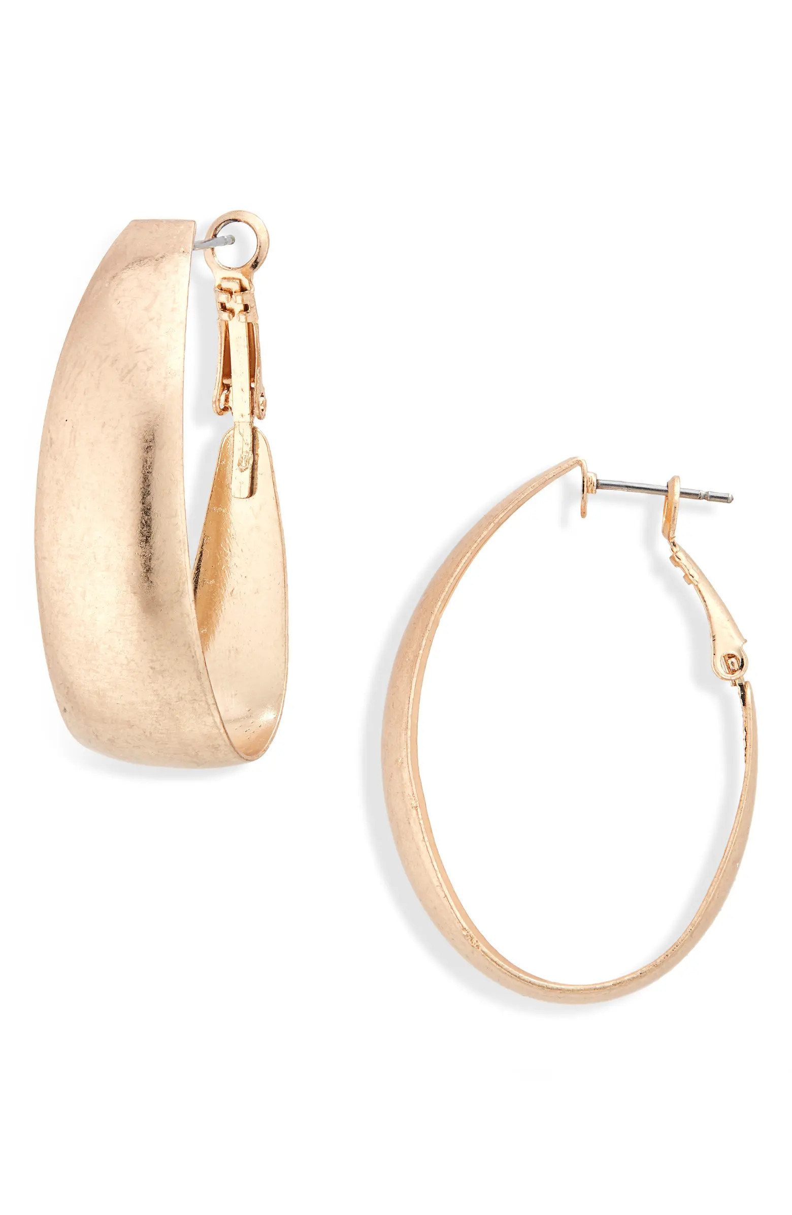 Tapered Brushed Hoop Earrings | Nordstrom