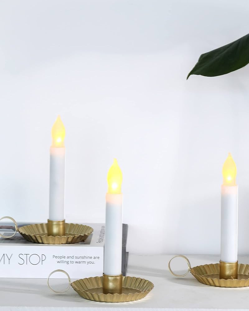 DN DECONATION Metal Candle Stick Holders, Gold Taper Candle Holders, Candlesticks Holders for Tap... | Amazon (US)