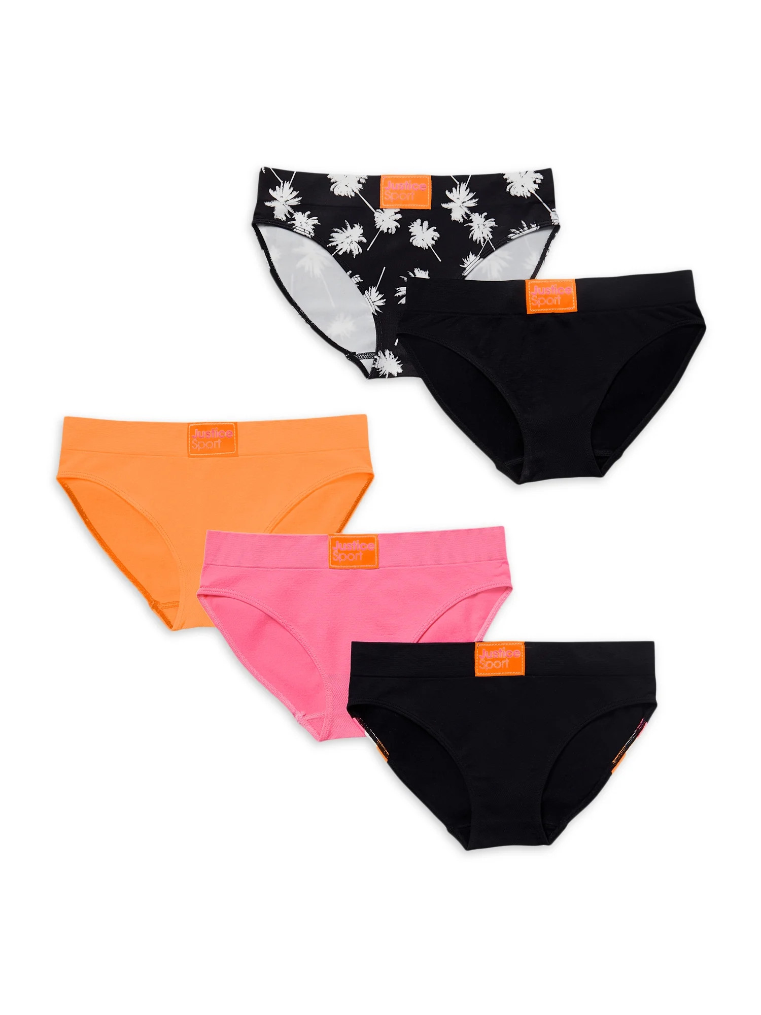 Justice Girls Nylon Spandex Bikini Underwear, 5-Pack Sizes 6-16 | Walmart (US)