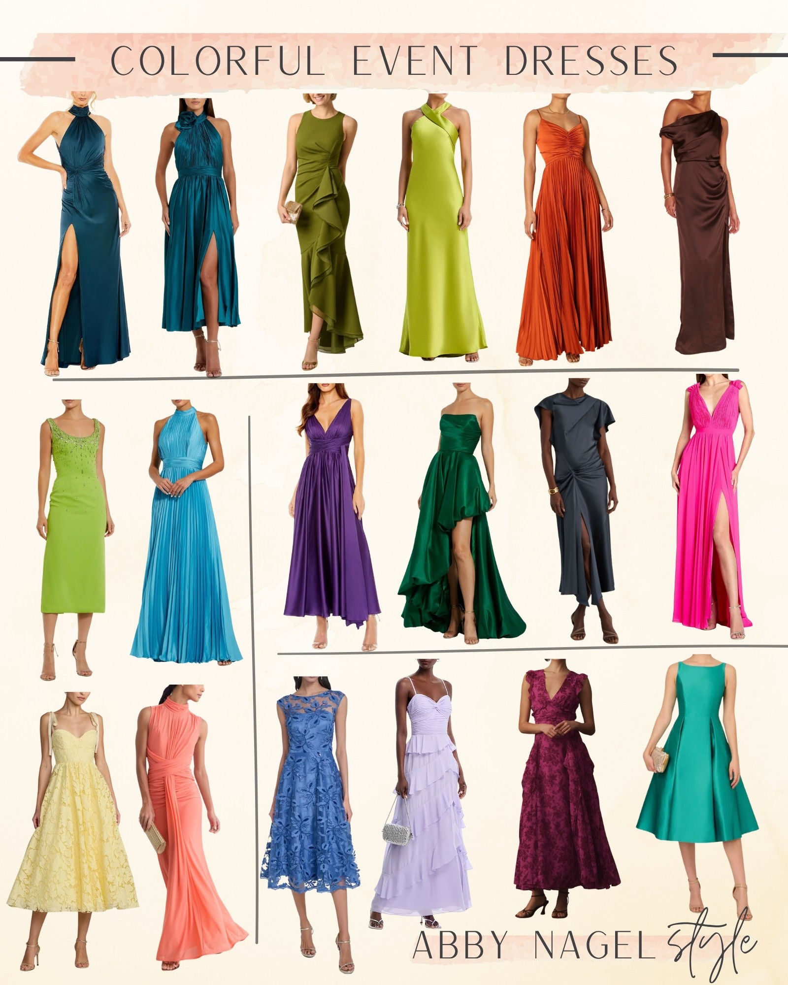 What color will you wear to your next event? 🌈