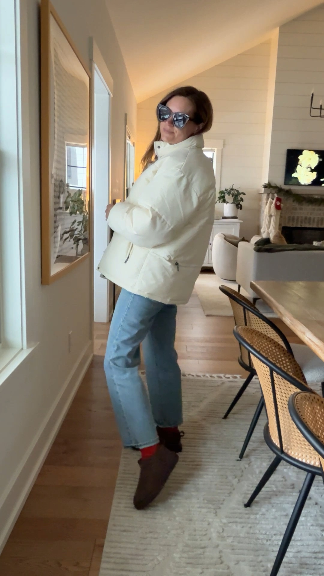 Jacket size small
Sweater size small
Jeans size 26 - they run small, I go up a size 

#LTKgrwm #LTKHoliday #LTKootd