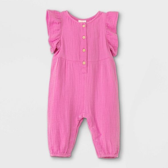 Baby Girls' Gauze Flutter Sleeve Romper - Cat & Jack™ | Target