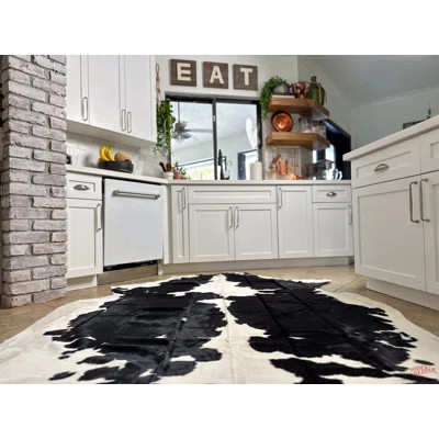 Black and White Cowhides Rug, Premium Quality Genuine Leather Cowhide | Wayfair North America