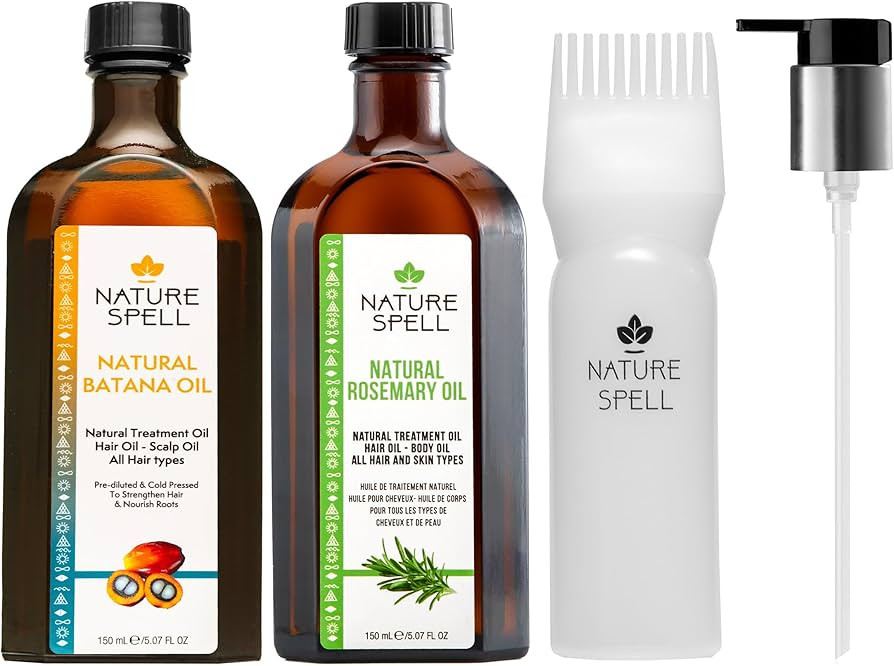 Nature Spell Hair Growth Duo with Rosemary & Batana Oils, Pre-Diluted Oil Set to Stimulate Growth... | Amazon (UK)