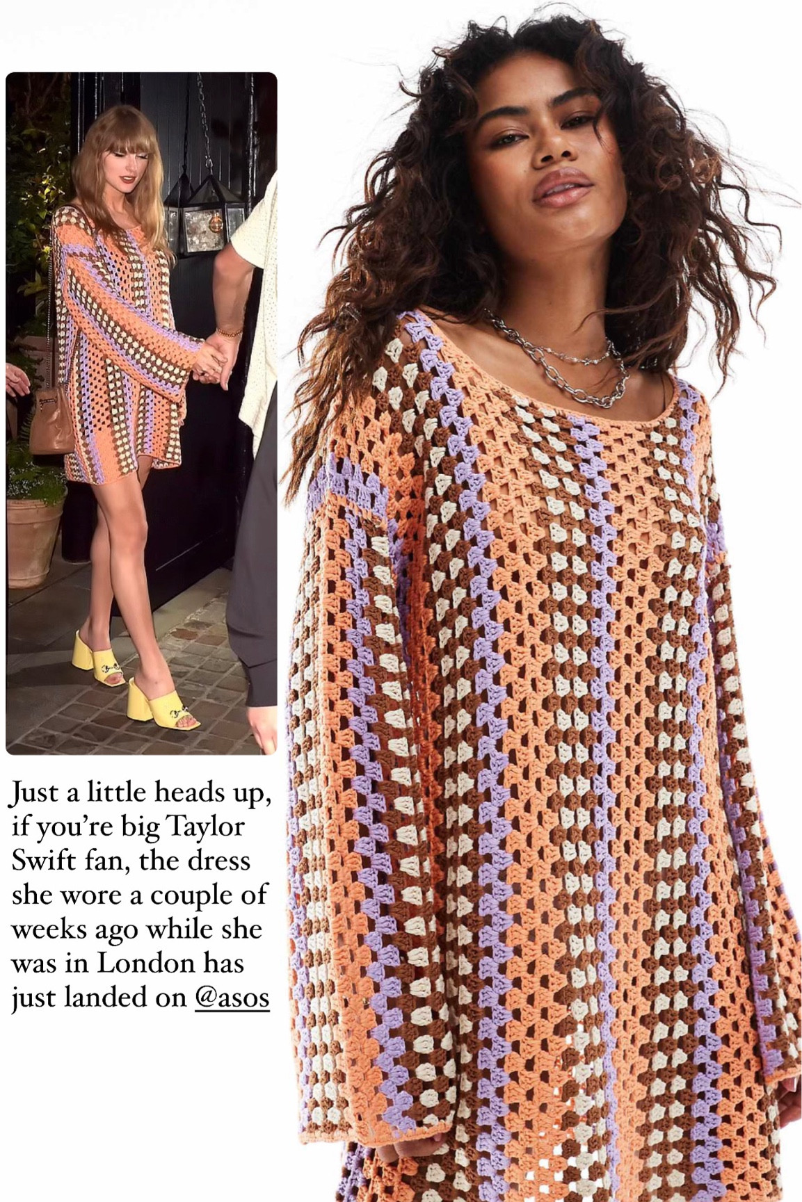 VRG GRL crochet dress, as  seen on Taylor Swift. New in on ASOS


#LTKuk #LTKeurope