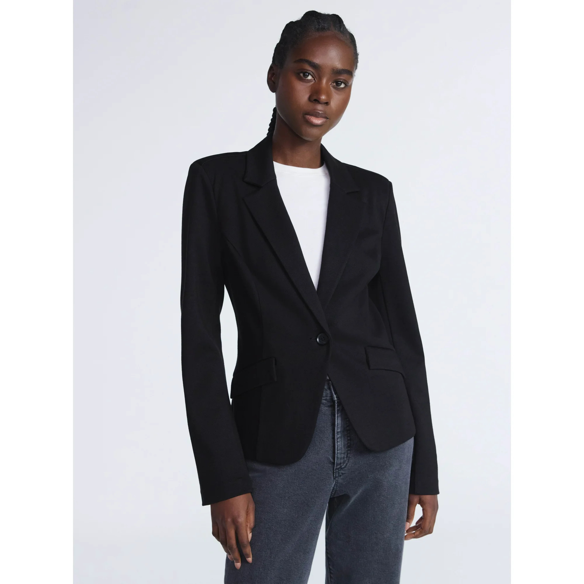 Scoop Women's Ponte Twill Sculpted Fit Blazer, Sizes XS-XXL | Walmart (US)