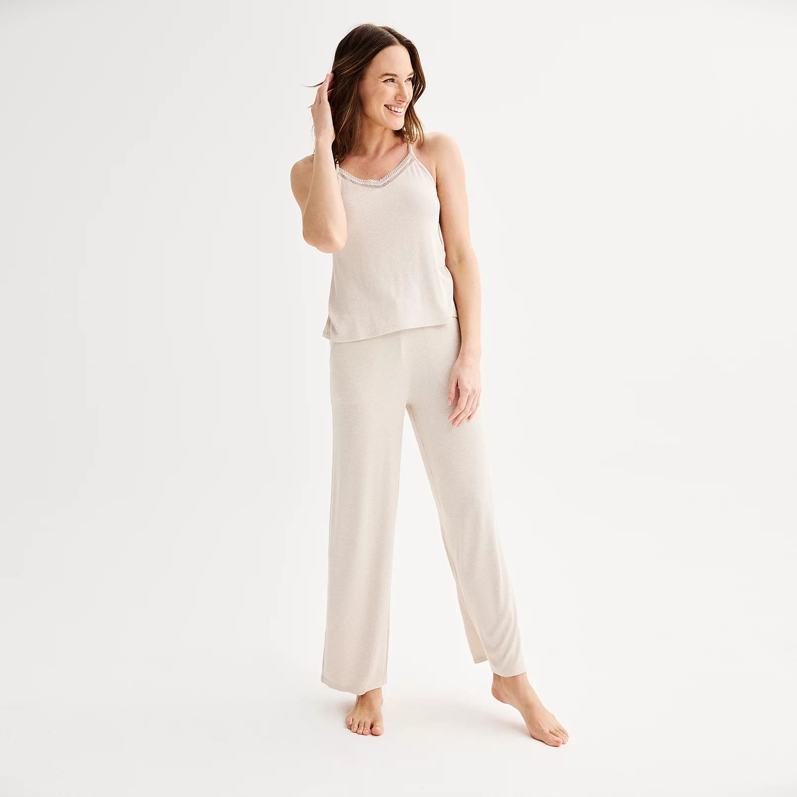 Women's Sonoma Goods For Life® 2-pc. Lace Cami and Pajama Pants Sleep Set | Kohl's