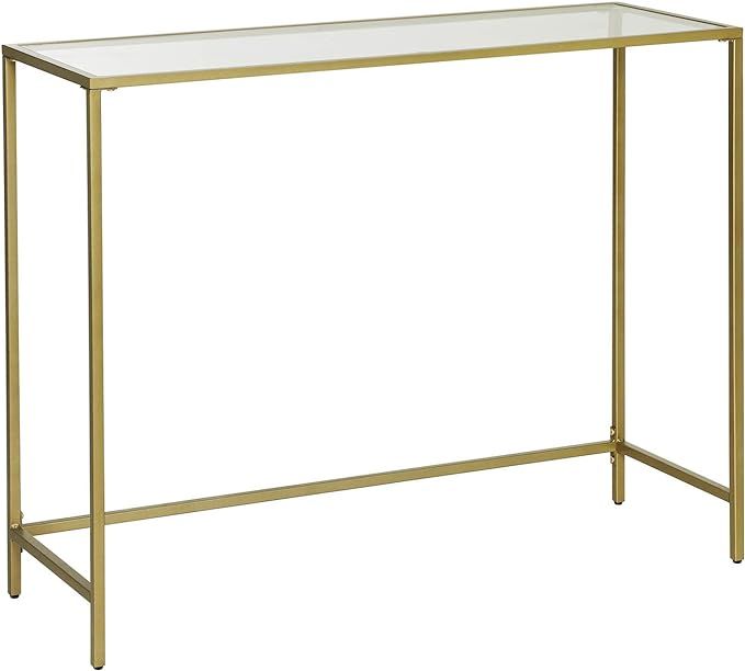 VASAGLE Console Table, Tempered Glass Sofa Table, Modern Entryway Table, Metal Frame, Easy to Ass... | Amazon (US)