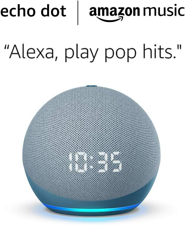 Echo Dot w/clock (4th Gen) and 6 months of Amazon Music Unlimited FREE w/ auto-renewal - Twilight... | Amazon (US)