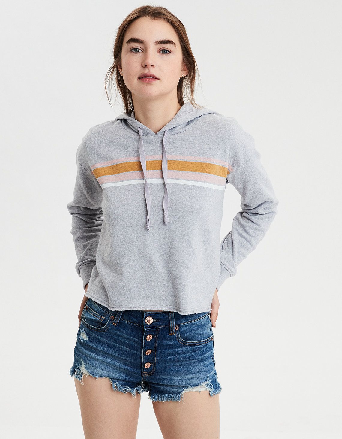 AE Ahhmazingly Soft Raw Edge Hoodie | American Eagle Outfitters (US & CA)