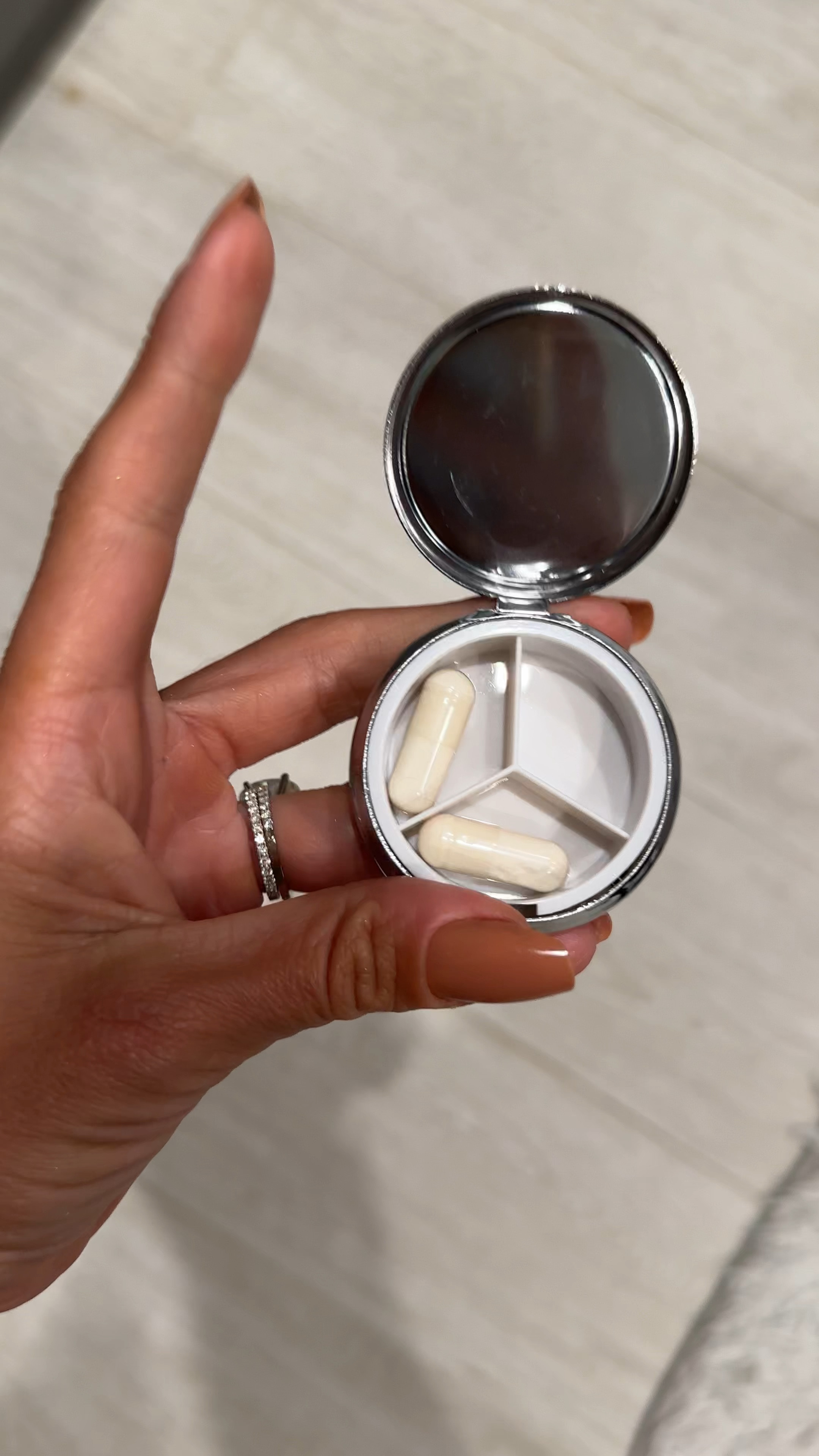 My travel pill case! I’ll usually use this for my digestive enzymes and take them in my purse to have before dinner! 

#LTKFindsUnder50 #LTKTravel #LTKFitness