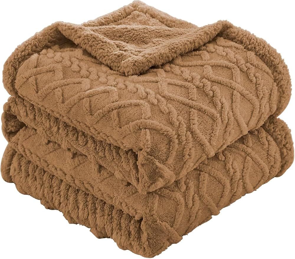 Sherpa Fleece Throw Blanket for Couch, Fuzzy Soft Warm Reversible Blankets for Bed and Sofa, 3D J... | Amazon (US)