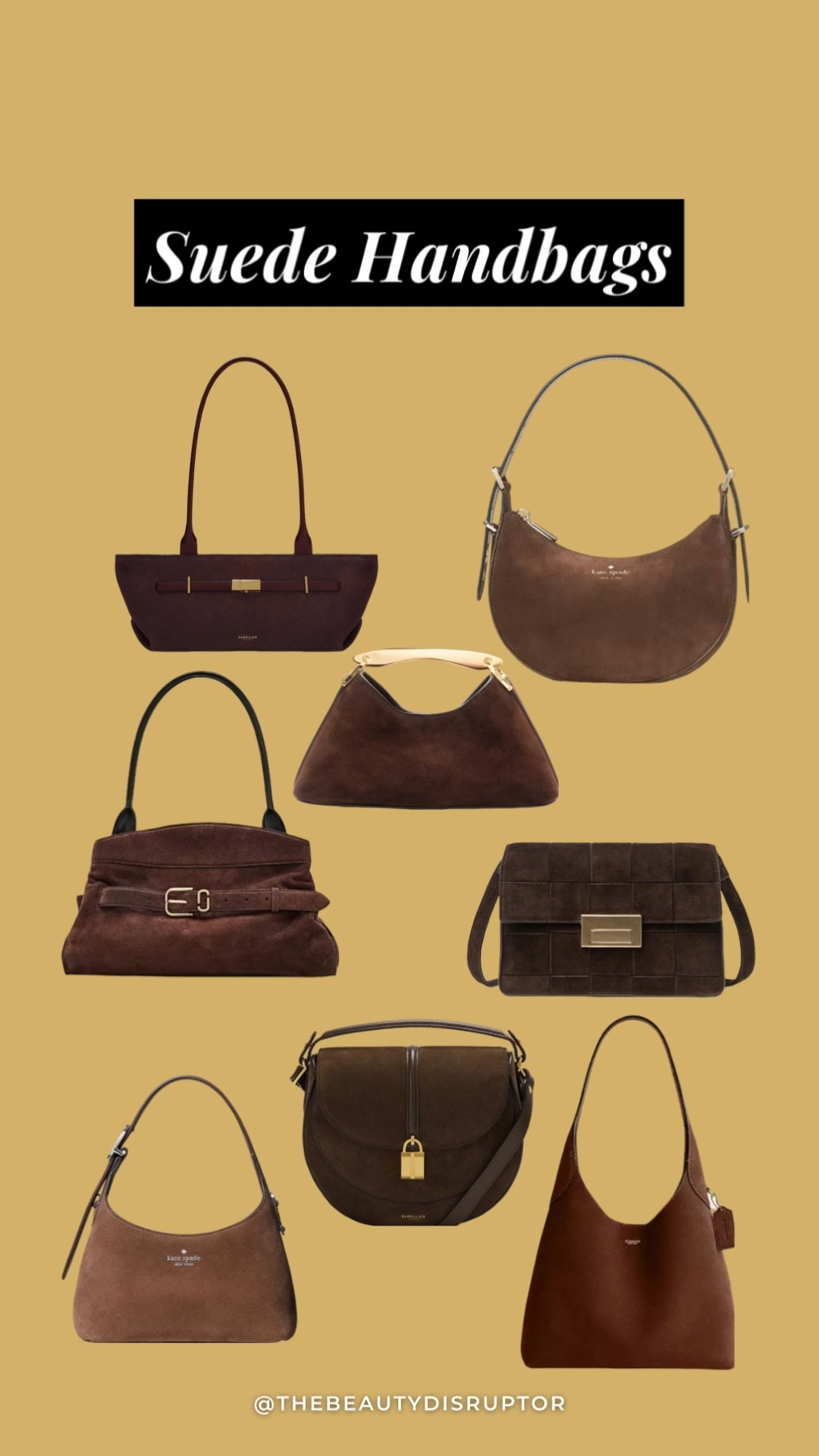 Rich, luxurious, and this autumn’s hottest hue, espresso brown is the must-have color of the season. 

Easily incorporate espresso brown into your wardrobe with a suede bag. Suede is the perfect texture for fall, and adds a touch of warmth and earthiness.

Here are my top picks of the best suede handbags for fall 2025. Whether you’re looking for a deep, rich espresso brown or desire a touch of chocolate brown, these handbags are the perfect choice.

Start your holiday shopping now and receive 20% or more on selected brands this Cyber Monday. 

#handbags #suedehandbags #espressobrown #chocolatebrown #fallfashion #CyberMonday

#LTKItBag #LTKStyleTip





#LTKGiftGuide #LTKCyberWeek #LTKSeasonal