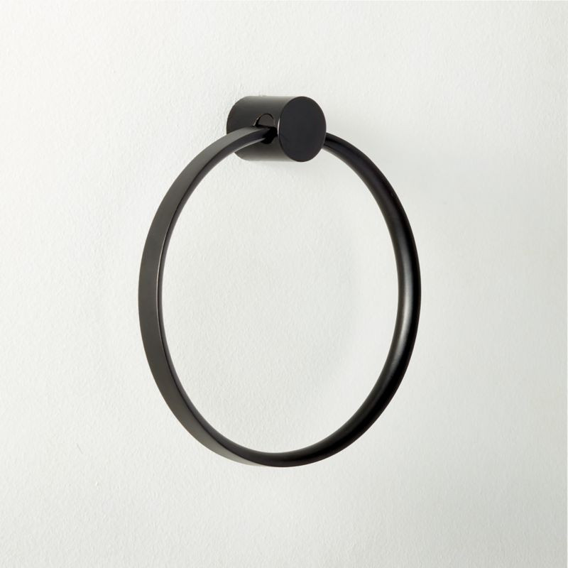 Damon Modern Black Towel Ring | CB2 | CB2