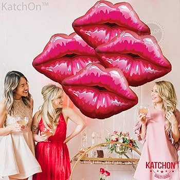Huge, Red Lip Balloons Decorations -30 Inch, Pack of 4 | Foil Lips Balloons for Makeup Party Deco... | Amazon (US)