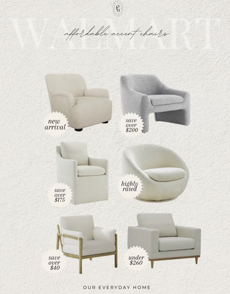 Affordable and quality accent chair finds from Walmart home! 

home decor, our everyday home, Area rug, home, console, wall art, swivel chair, side table, sconces, coffee table, coffee table decor, bedroom, dining room, kitchen, light fixture, Walmart, neutral decor, budget friendly, affordable home decor, home office, tv stand, sectional sofa, dining table, dining room

#LTKsalealert #LTKfindsunder100 #LTKhome