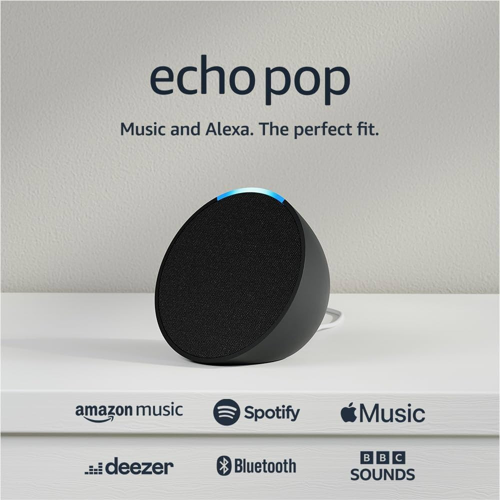 Echo Pop (Newest gen) | Full sound compact Wi-Fi and Bluetooth smart speaker with Alexa | Charcoa... | Amazon (UK)