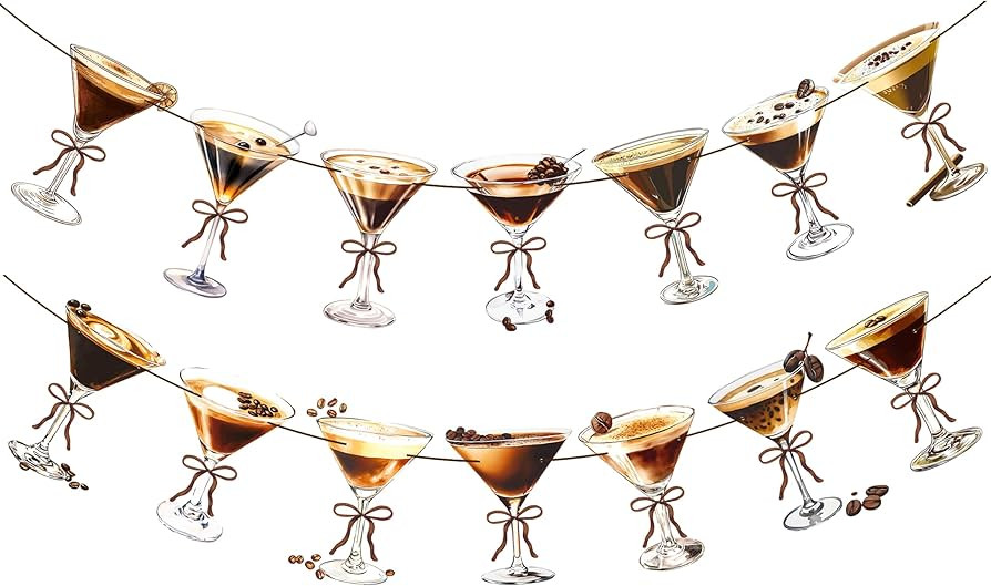 Espresso Martini Glasses Banners Espresso Martini Birthday Party Decorations 2pcs Coffee Espresso... | Amazon (US)