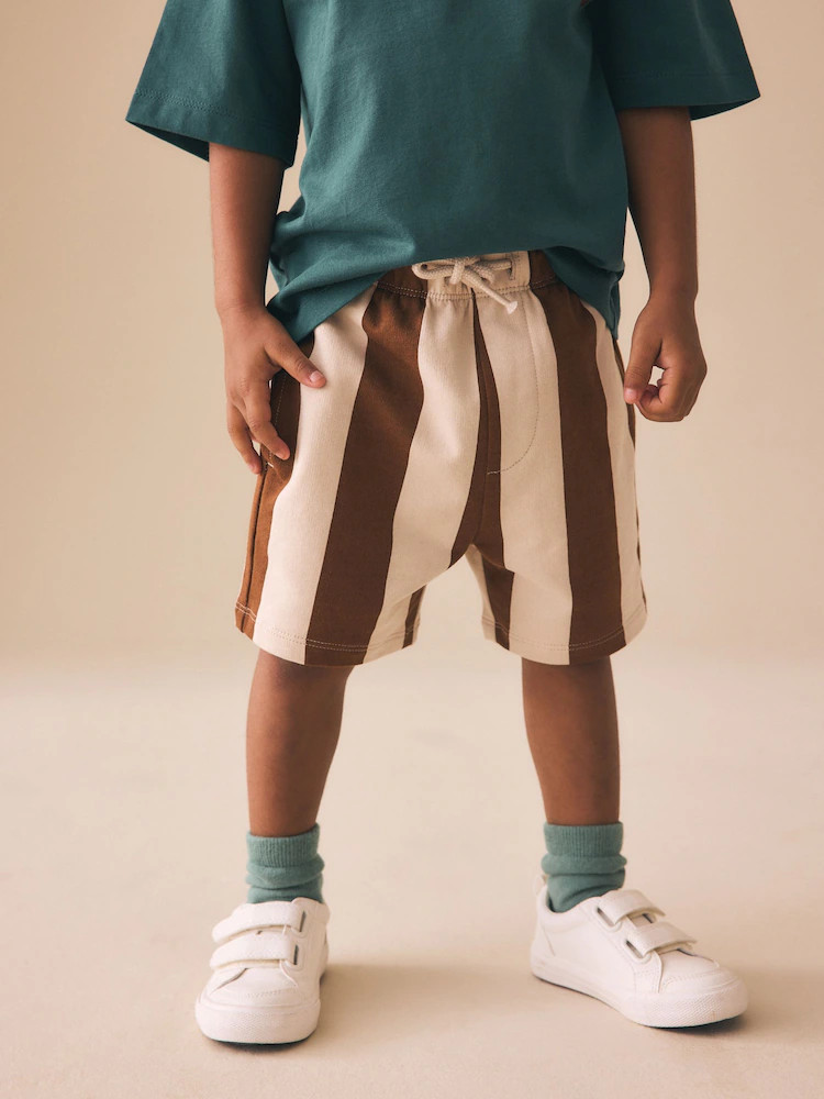 Chocolate Brown and Ecru Jersey Shorts (3mths-7yrs) | Next US