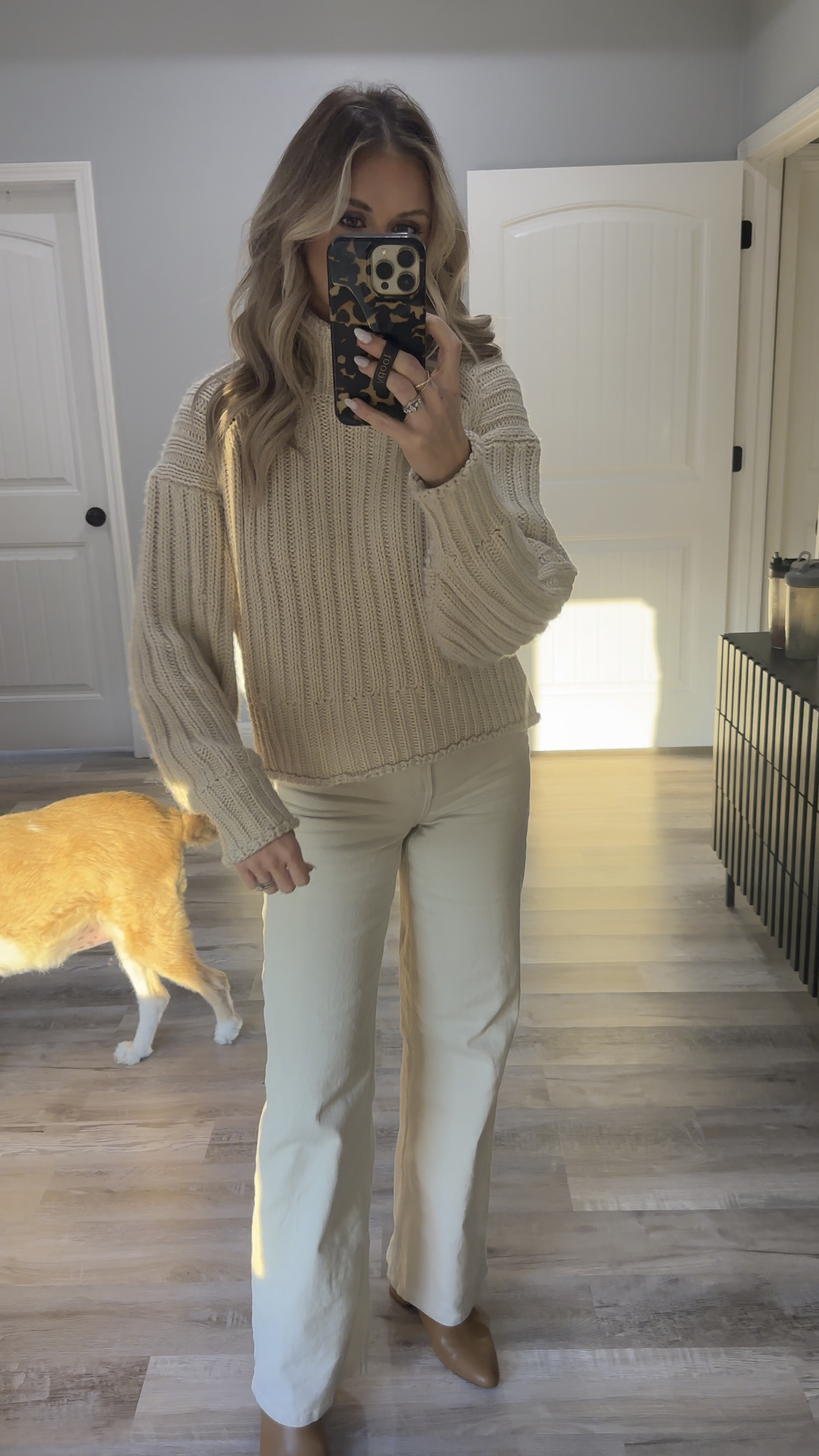 Winter whites we love! 
Small sweater
2 jeans
Shoes are old but linked similar 

#LTKStyleTip #LTKFindsUnder100 #LTKWorkwear