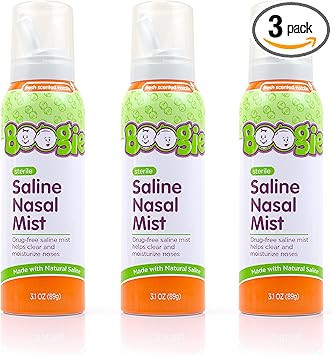 Baby Saline Nasal Spray by Boogie Mist, Nasal Decongestant, Made with Saline, Fresh, 3.1 Ounce (P... | Amazon (US)