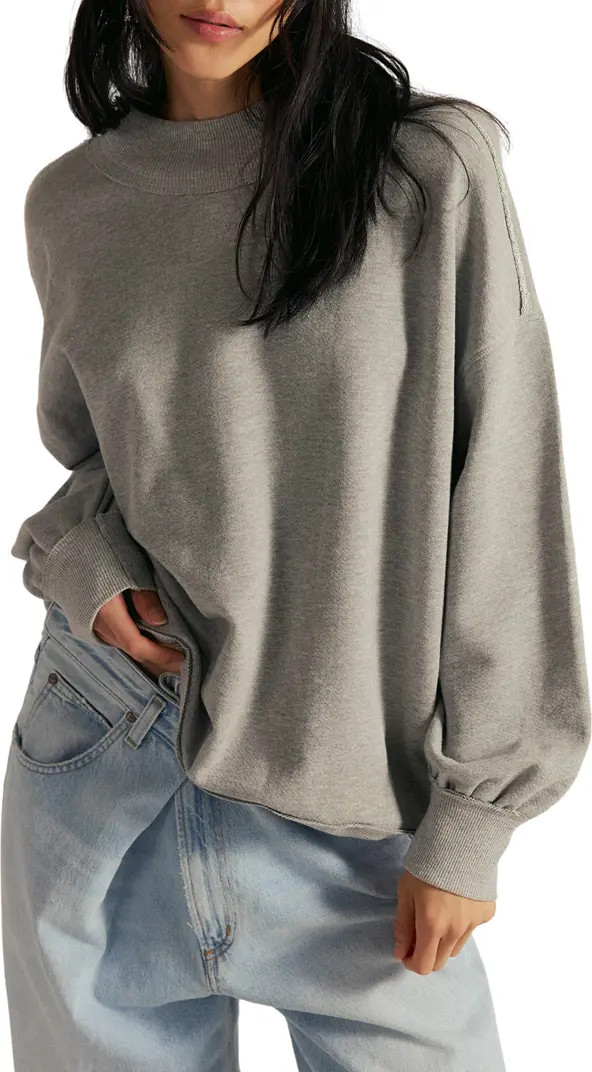 Palm Springs Mock Neck Cotton Fleece Sweatshirt | Nordstrom