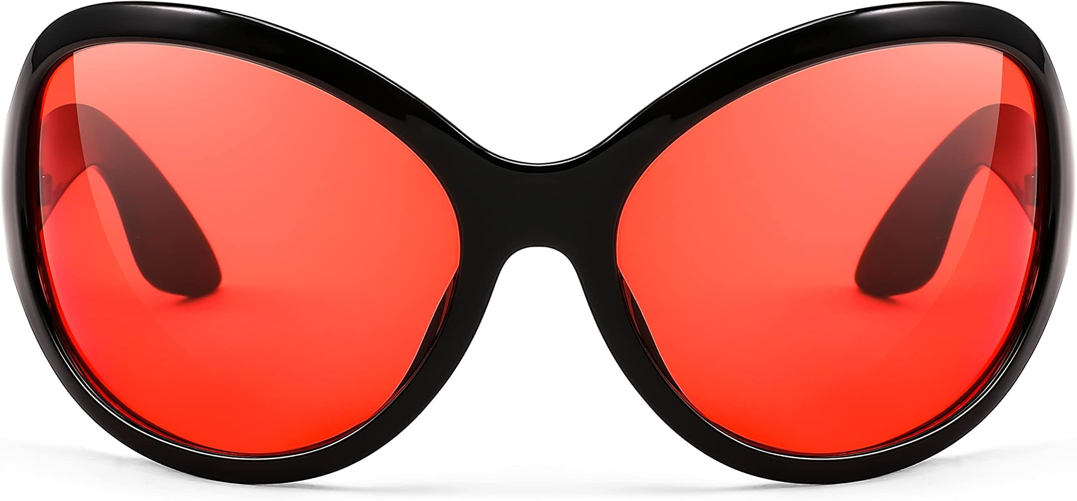 FEISEDY Oversized Trendy Sunglasses Classic Oval Wrap Around Stylish Big Frame Shade Women Glasse... | Amazon (US)