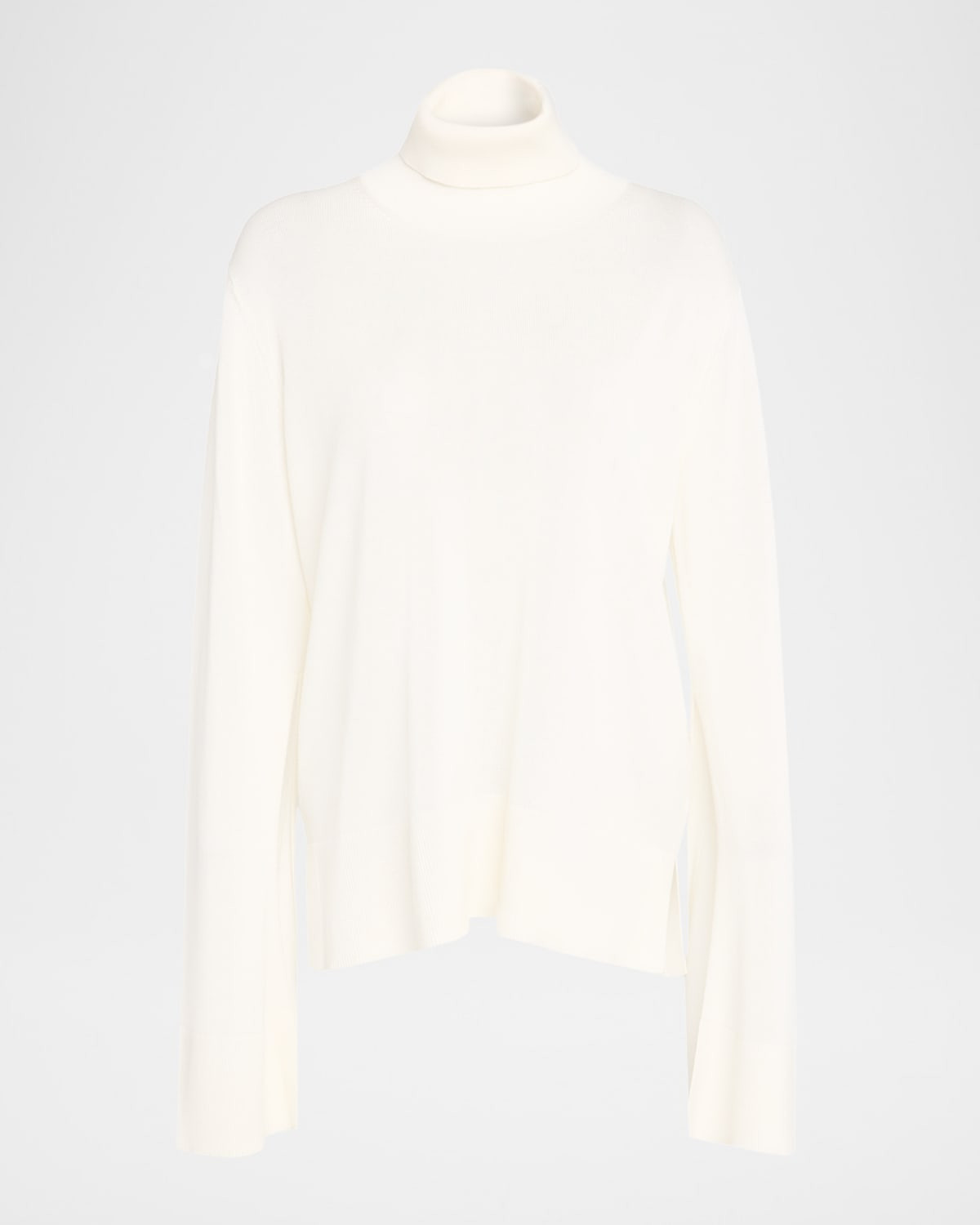 Turtleneck Slit-Sleeve Cashmere-Blend Sweater | Neiman Marcus