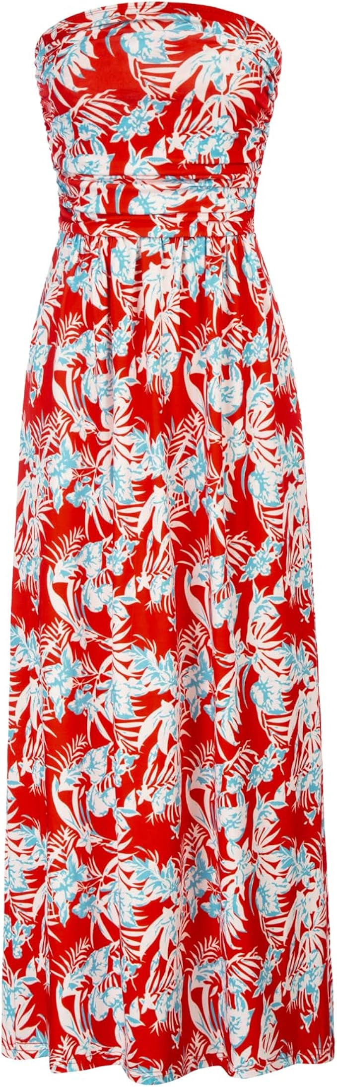 GRACE KARIN Women Strapless Casual Loose Ruched Long Maxi Dress with Pockets | Amazon (US)