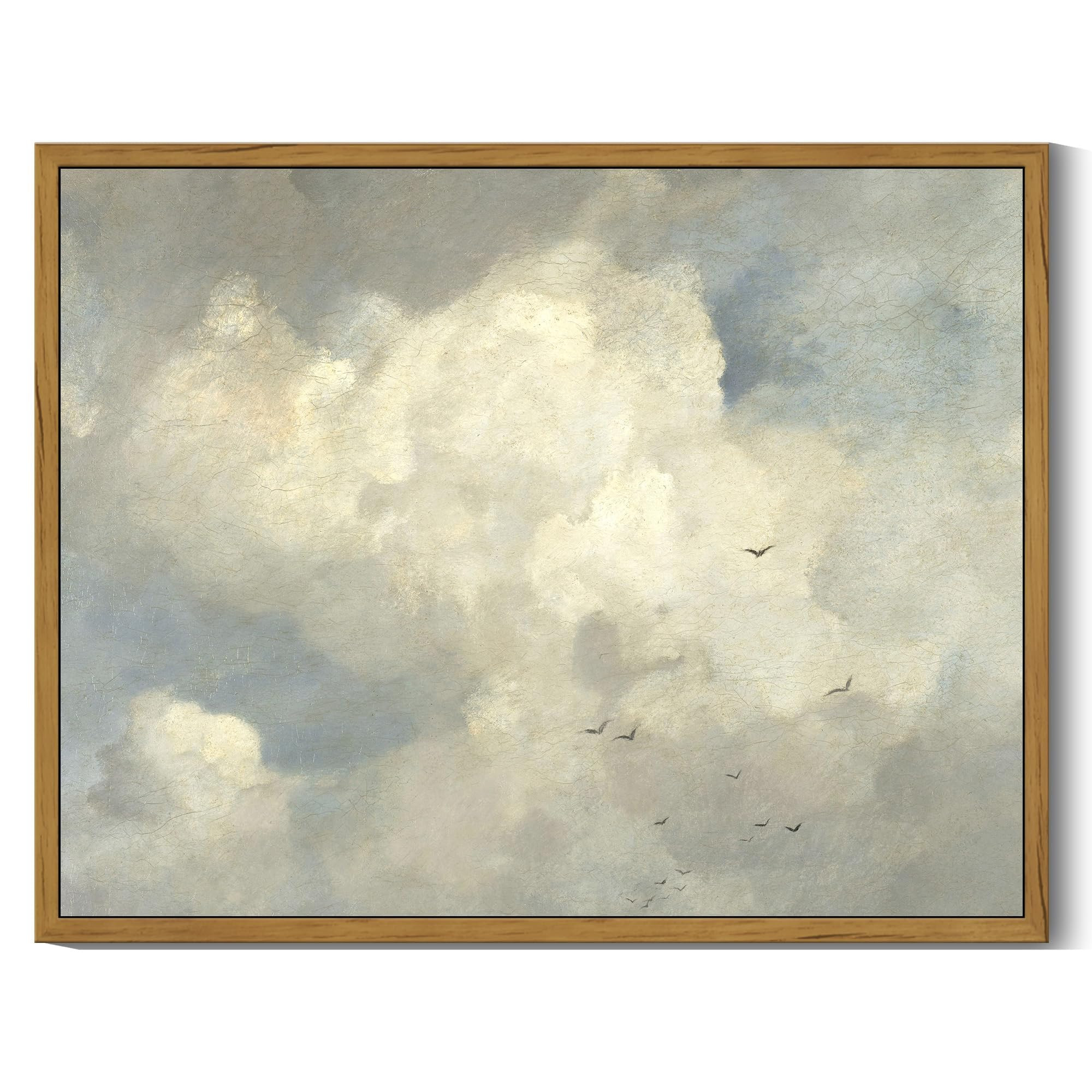 SHENIFY Vintage Landscape Framed Wall Art Sky Cloud Nature Farmhouse Decor Retro Classical Painti... | Amazon (US)