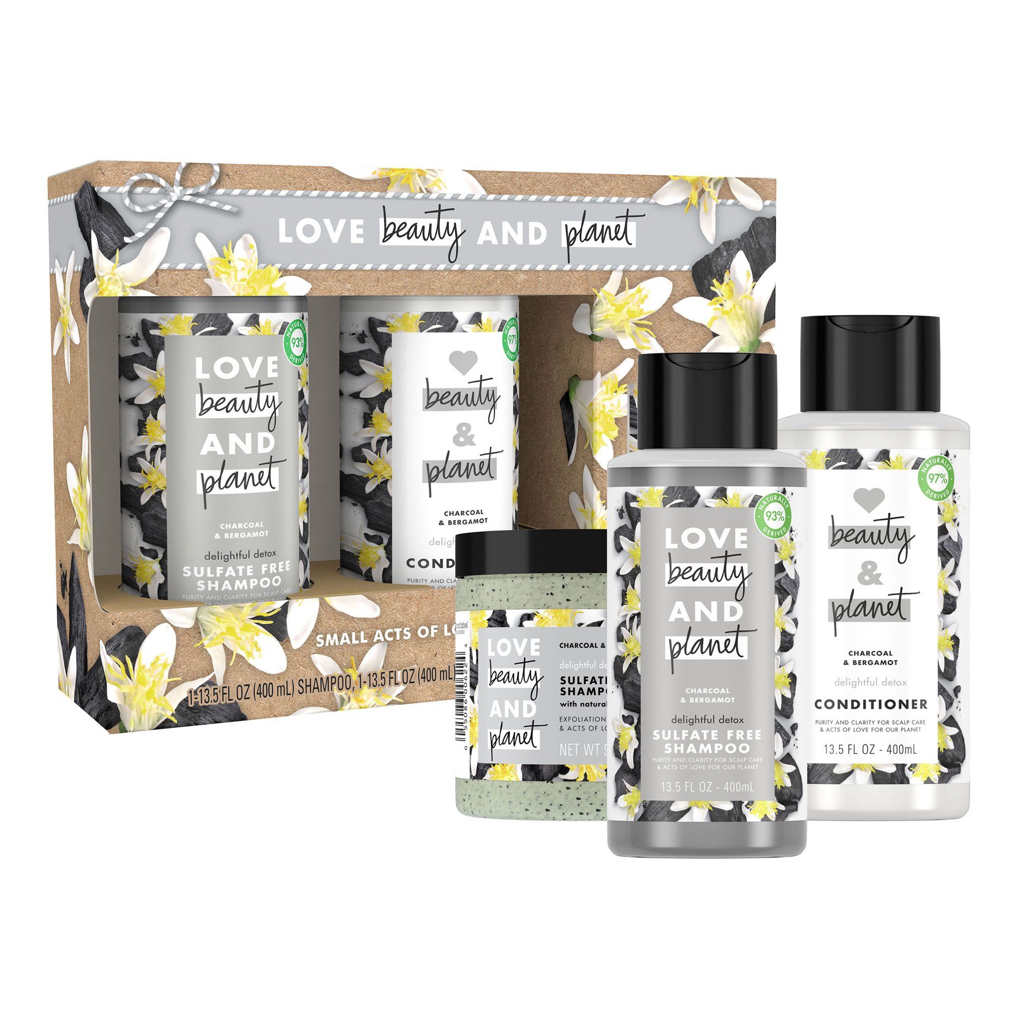 ($21 Value) Love Beauty and Planet Delightful Detox Charcoal & Bergamot Holiday Gift Set (Shampoo... | Walmart (US)