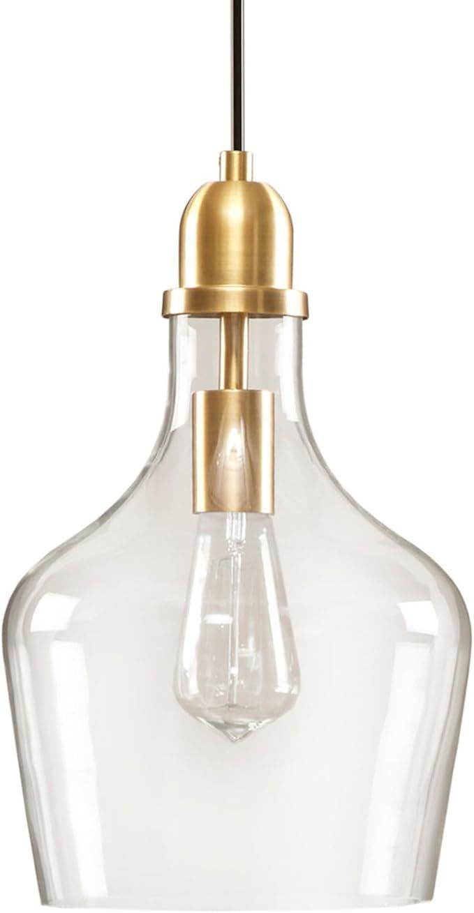 Hampton Hill Auburn Modern Glass Pendant Light Fixtures for Kitchen Island, Bell Shaped Shades Ha... | Amazon (US)