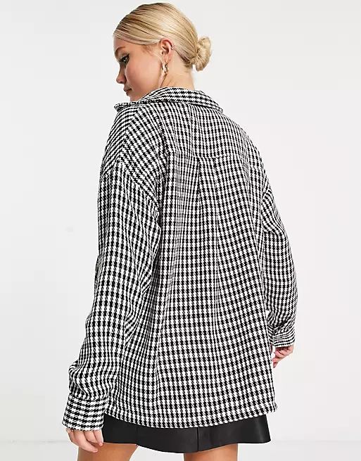 Pimkie check overshirt in black and white | ASOS (Global)