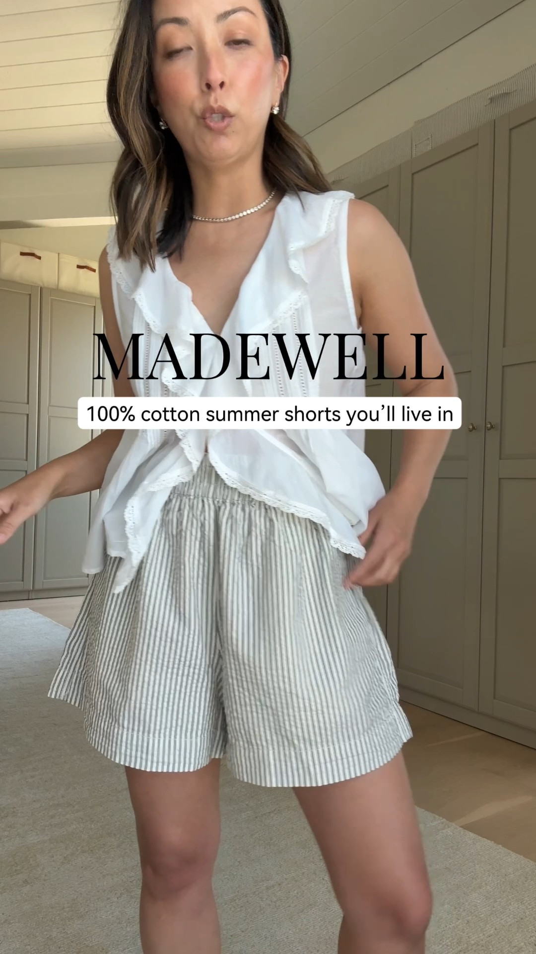 Such an easy summer staple. Shorts are a medium for a roomier fit, especially after a wash and dry. Top is an xs, could have done a small.

#LTKmomlife #LTKPetite